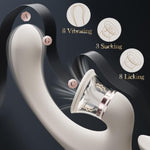 Bendable Clit Sucker Vibrator With Tongue Licking Stimulation, Rabbit Sucking Vibrators With 8 Vibrating & 3 Sucking Modes, Soft Silicone Sex Toy For Women And Couple Waterproof Suction Toy
