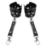 Sex Bondage Bdsm Kit Restraints,Adjustable Handcuffs Thigh Cuffs Cross Waist Strap Bdsm Restraints Set Sex Toys For Men Women And Couples Beginner Leather Bdsm Kit Sex Toys Sets (Black)