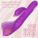 Vibrating Dildo Rabbit Vibrator G Spot Vibrator Waterproof Rechargeable Realistic Silicone Dildo Vibrators With 8 Finger Shaped Vibration 8 Strong Vibrations Couples Sex Toys