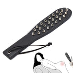 Spanking Paddle Sex With Rivets, Leather Spank Paddle Whip Erotic Flogger, Slut Paddle Sex Play With Single Sided Rivets, Sm Sex Toys For Couples Flirt Play Fetish Cosplay