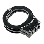 Handcuffs – Heavy Duty Police Grade Professional Steel Hand Cuffs, Hinged Double Lock Metal Black Finish for Security & Personal Safety