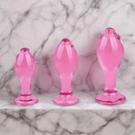 Glass Butt Plug Set, 3 Pcs Crystal Mushroom Anal Plugs Anal Trainer For G-Spot Stimulation Prostate Massage Anal Toys For Anal Training Adult Sex Toys For Men Women Couples