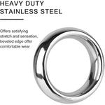 Heavy Duty Stainless Steel Penis Cock Ring Scrotum C-Ring Harder Stronger Erection Penis Enhancer Delay Ejaculation (M)