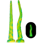 Long Tentacle Dildo Sex Toys: 13" Luminous Anal Dragon Dildo With Suction Cup, Liquid Silicone Long Butt Plug, Thin Anal Toys Fantasy Monster Design Prostate Massager For Beginner (Small-13In)