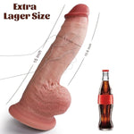 3.5'' Diameter Huge Thick Dildo Huge 15 Inch Realistic Design For Advanced Players Premium Silicone Dildo With Suction Cup Body-Safe Big Sex Toy, Waterproof & Discreet For Solo/Couples
