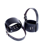 S&M Bdsm Adult Bondage Sexy High Heels Straps Bundling Locked Restraints Role Play Sex Toys With Adjustable Leather Straps For Couples (Black)