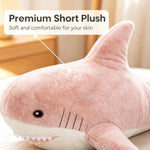 24 Inch Pink Shark Plush Toy for Kids, Soft Snuggle Gift for Playroom or Decor