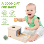 Wooden Toy For 6-12 Month Baby 3 Balls, Object Permanence Box With Tray Colorful Learning Education Toy For Toddler Kid 1-2 Year Old, Preschool Developmental Girl And Boy Gift