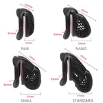 Men'S Honeycomb Built-In Small Locking Security Cage, Ventilated And Breathable, With Four Fixed Flat Rings (Black, Nano)