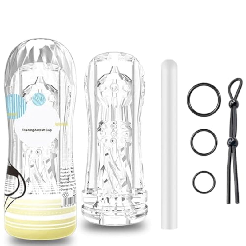Male Masturbator Sex Toy For Men Reusable Handheld Sucking Extrusion Manual Male Masturbation Stroker Sleeve Stimulation Pocket Pussies Sex Sleeve Sex Toys For Men (Premium B)