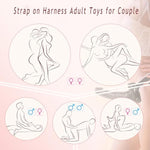 Strap-On Realistic Vibrating Dildo Wearable Harness With Bullet Vibrator, Detachable Silicone G Spot Stimulator, Vagina Massager Female Masturbator Sex Toys For Women Lesbian Couple (Black)