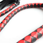 Fetish Whips 48" Leather Horse Crop, Red And Black Riding Crop Whip, Faux Leather Crop Whips, Leather Horse Crop Whip For Couples