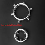 Penis Ring With Metal Rivets Erection Cock Rings For Male With Spanner Stainless Steel Glans Ring Penis Training Bondage Sex Toys For Men Chastity (L)