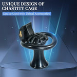 Mini Chastity Lock Male With 4 Sizes Rings And Keys Lightweight Resin Chastity Device Adult Sissy Sex Toy Bdsm Slave Breathable Bondage Devices Accessories For Men (Black-Positive)