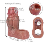 Open End Soft Male Enlarge Penis Sleeve Adult Sex Toy, 4.52" Reusable Men Penis Cover Extender,Punk Style Penis Sheath Elastic Cock Ring, Men Prolong Cuff For Couples