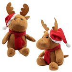 Christmas Animal Plush, 10" Inch Plush Stuffed Animals, Super Soft And Cuddly Toy, Classroom And Home Decorations, Boys And Girls (Plush Reindeer)