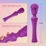 Xl Ultra Wand Vibrator Sex Toy - Seamless Silicone Adult Toys With Flexible Head & Internal Vibration Dampener To Prevent Hand Vibrating - 10 Patterns, Boost Mode, 100% Waterproof (X Large, Purple)