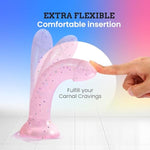 Dildolls - Flexible Dildo With Curved Style - Ultra Soft Silicone Dildo For Women Adult Sex - Smooth Penis Female Sex Toy - Women Sex Toys (Starlight)
