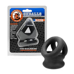 Tri-Squeeze – Cock Ring & Ball Stretcher For Men – Testicle Stretcher & Bulge Enhancer – Stretchy Silicone Blend – Erection Support – Adult Toys – Cockrings For Male Bondage – Black Ice