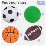 4-Pack Sports Balls For Toddlers & Kids, Playground Balls With Pump, 5-Inch Soccer Ball, Basketball, Kickballs, Stockings For Grandkids, Toys For 2+ Boy Indoor/Outdoor Play