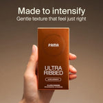 Ribbed&Ultra Thin Condoms, For Ultra Sensitivity, Natural Latex, Lubricated Condoms - 20 Count