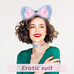 Cosplay Sextoys Wolf Fox Furry Tail Plug And Ears Headband Animal Costume Role Playing Accessory Set For Headband Hairy Fox Tail, H