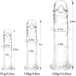 3 Piece (6'' 7'' 10'') Suction Cup Clear Realistic Dildo Set(Small Big Huge): Anal Dildo Trainer Kit Suitable With Strap-On Harness For Prostate Massage, G-Spot Butt Plug Stimulation