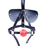 Leather Restraint Blindfold Harness With Breathable Holes Mouth Ball Gag Sm Bondage Gag Sex Toys For Couple