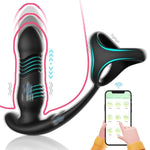 Thrusting Prostate Massager With Penis Ring,9 Thrusting & Vibrating Modes With Cock Ring Anal Vibrator,App Controlsex Toy Waterproof Anal Butt Plug G Spot Vibrator Adult Sex Toys (Three Link)…