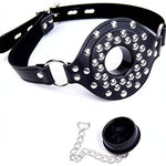 Adjustable Ball Gag Set - PU Leather Ball & Mouth Gag with Chain, Intimate Play Gear for Couples Men & Women, Carnival Valentine's Day Sexual Wellness Accessory