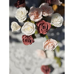 Dusty Pink Crepe Paper Rose Craft Kit, 18-Piece DIY Flower Set for Weddings & Decor