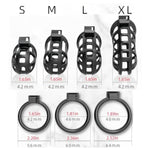 Male Chastity Device Cock Cage With 3 Different Sized Rings Sex Toys Penis Cages With Invisible Lock And Enlarged Urethral Black Chasity Locks Used For Bondage Of Men Penises (L)