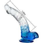 Realistic Jelly Dildo With Suction Cup, Transparent G-Spot Dildo For Female Vaginal Stimulator Male Prostate Massage (Translucent Semi Blue)