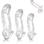 3 Size Reusable Penis Sleeve Penis Extender, Soft Clear Cock Sleeve Penis Extender Adult Sex Toys For Men Women, Durable Penis Enlarger Male Sex Toys For Couples Pleasure