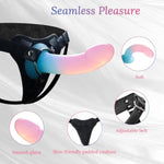 Strap On Dildo Harness Adult Sex Toys For Women And Men, Adjustable Leather Strapon Harness With 7.1" Gradient Color Silicone Anal Dildo, Detachable Suction Cup Penis For Lesbian Gay Couples Pegging