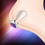 Big Anal Butt Plug,Bulb-Shaped Metal Anal Plug With Purple Gemstones, Anal Toys For Prostate Massage And Sphincter Stretching, Anal Sex Toys For Men Women Couples (L)