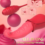 Tongue Vibrator Dildo Sex Toys For Women - 3In1 G Spot Vibrators Clitoral Nipple Stimulator With 7 Licking & 7 Vibrating Modes, Adult Rose Sex Toy For Couples Womens Female Clitoris Pleasure Tools