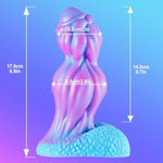 2.5" Diameter Silicone Fantasy Monster Knotted Dildo With Suction Cup, 7 Inch Realistic Thick Dog Knot Giant Dildo G-Spot Penis, 6" Wide Alien Blue Purple Anal Dildos Shower Sex Toy For Men Women Gay