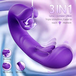 Vibrator Adult Sex Toys For Women - 3In1 Flapping Dildo Tongue Vibrators With 3 Licking & 10 Vibrations, Rose Sex Toy For Clit Anal G Spot Stimulation Adult Sex Toy & Games For Women Couples