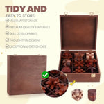Wooden Brain Teaser Puzzles For Adults - Brain Teaser Puzzles With Wooden Box 3D Puzzle Game Toys For Adults Teens - Unlock Interlocking Puzzle Adult Iq Education Smart Toys
