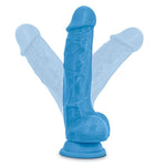 Blush Neo 7.5" Realistic Dildo W/Balls - Dual Density Sensa Feel Soft Firm Veiny Lifelike Cock, Pvc Suction Cup, Harness Compatible Anal & Vaginal Adult Sex Toy For Women, Men, Couples - (Neon Blue)