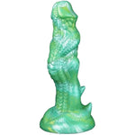 Unique Multi Color Suction Dragon Silicone Dildo Realistic Dildo Anal Plug Monster Bumpy With Textures Ridges (Blue-Green)