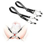 Bdsm Bondage Non Piercing Nipple Clamps Labia Clitoris Vagina Clamps With Adjustable Leather Straps Rubber Heads Sm Pussy Orgasms Fetish Bondage Vaginal Stimulators Role Play Adult Kinky Sex Toys