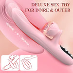 Thrusting Vibrator For Women, Thrusting Dildo G Spot Vibrator Clitoral Stimulator Rose Sex Toy 7 Thrust 7 Vibration Rechargeable Lcd Display Rabbit Vibrators Adult Sex Toys For Women