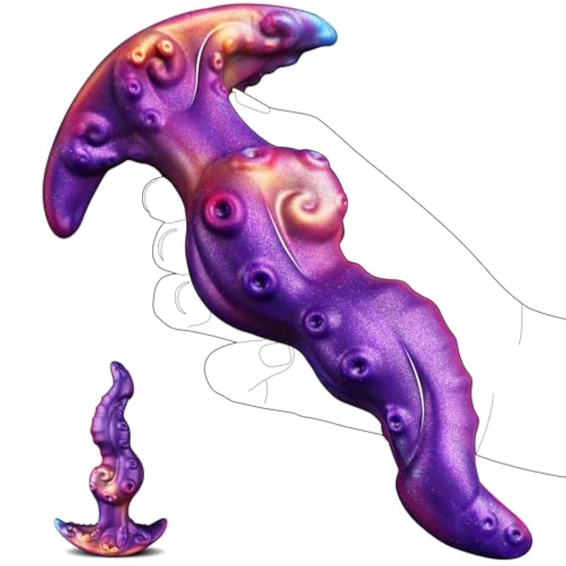 Large Tentacle Butt Plug Monster Anal Plug Sex Toys For Men, Huge Knot Fantasy Anal Dildo With Safe T-Base, Soft Silicone Wearable Buttplug Male Prostate Anal Trainer Dilator Adult Toy For Women Men