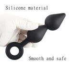 Double Bead Silicone Anal Plug for Beginners - Black