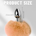 Stainless Steel Bunny Tail Anal Plug, Anal Butt Plug Toy Plug Mini Anal Plug Butt Plug Bdsm Sex Toy For Men Women Couple Lovers, Brown