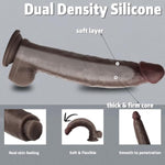 12 Inch Huge Thick Big Black Dildo - Giant Real Skin Bbc Dildo For Women Men Gay, Soft Dual Density Curved Dildos With Suction Cup, Xxl Large Massive Dildos For Anal Vagina, Adult Sex Toys & Games