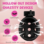 Black Male Chastity Cage Breathable Cock Cage Smooth Small Bondage Chastity Devices Sissy Chasity Cage Sex Toy With 4 Rings (Black)