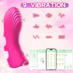 Finger Vibrator With App Adult Sex Toys For Women, 9 Vibrations & Heating Function Clitoral G-Spot Nipple Butterfly Vibrators, Sexual Pleasure Tools For Women Mini Vibrator Couples Sex Toys